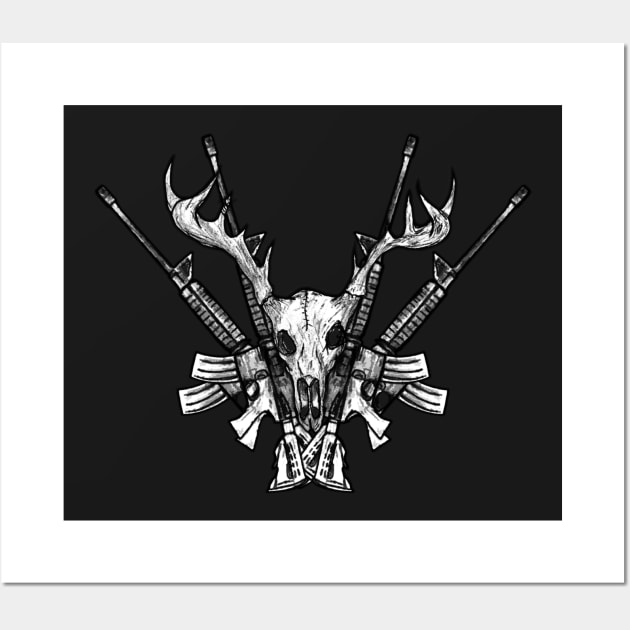 Deer Head Hunter Wall Art by fixedthor